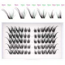 80pcs D Curl Cat Eye False Eyelash Clusters, Thin Single Strand Left/Right Lashes, Fox Eye Cartoon Style DIY Eyelash Clusters, Natural Look Long False Eyelashes, 8-20mm - D - View 3