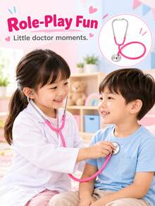 Children's Stethoscope Toy, Doctor Role Play Prop, Realistic Metal Head, Educational Doctor Role Play Stethoscope, Designed For Small Hands, Multiple Colors Available, Inspires Imagination, Educational Toy For Boys And Girls - Multicolor - View 11