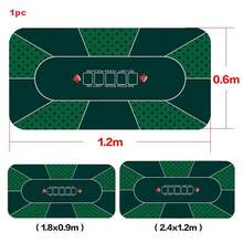 Rectangular Texas Hold'em Poker Table Mat (Multiple Sizes Available), Thickened Tablecloth, Non-Slip And Water-Absorbent. High-End Luxury Portable Poker Table Mat, Waterproof, Noise-Reducing, Non-Slip Fabric, Suitable For Teens And Adults 14 Years And Older, Perfect For Parties, Entertainment, Games And Gifts, A Holiday Essential - Green - View 11
