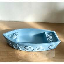 1pc Small Boat Shaped Jewelry Tray, Ocean Shell Style - Suitable For Vanity, Entryway And Bedroom Storage Organization Of Accessories, Wabi-Sabi Style Decorative Tray, Jewelry Dish - Multicolor - View 5