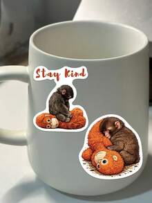 50pcs Punch Monkey Stickers, Funny Monkey Vinyl Stickers, Suitable For Water Bottles, Laptops, Phone Cases, Skateboards, Luggage, Notebooks, Phones - Multicolor - View 8