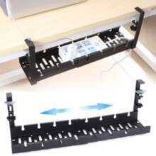 No Drill Cable Tray With Clamp Under Desk Cable Management Tray Wire Management - View 4