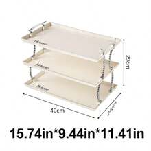 1pc 3-Tier Clear Water Ripple Storage Rack, Light Luxury Acrylic Desktop Organizer With Twist Metal Support, Multi-Layer Shelf For Bathroom Kitchen Bedroom Countertop Storage - View 12