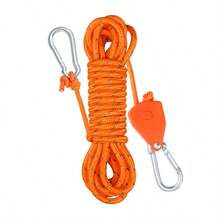 16pcs Self-Locking Pulley Reflective Tent Guyline, Adjustable Camping Windproof Rope, Suitable For Tents, Canopies And Sun Sails, Nylon Shell Zinc Alloy Core Tension Adjustment Set - one-size - View 6