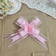 10pcs/Pack Snowflake Organza Ribbon Bows, Gift Wrapping Ribbons, Colorful Ribbons For Crafts, Parties, Weddings, Wedding Cars - Baby Pink - View 6