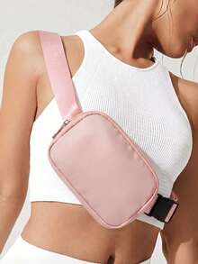 1pc Compact Portable Solid Color Waist Bag, Chest Bag, Adjustable Shoulder Strap, Multi-Color Options, Outdoor Sports Travel Crossbody Waist Bag, Suitable For Daily Commute, School, Travel, Christmas Gift - Multicolor - View 2