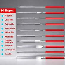 Diamond File Set 5pcs/10pcs, Assorted Fine Steel Files, Metal Rust Removal, Deburring, Polishing, Trimming, Repair Tools, Woodworking, Jade, Ceramic Fine Polishing, Multiple File Shapes, Essential For Home Hardware Maintenance - File - View 2