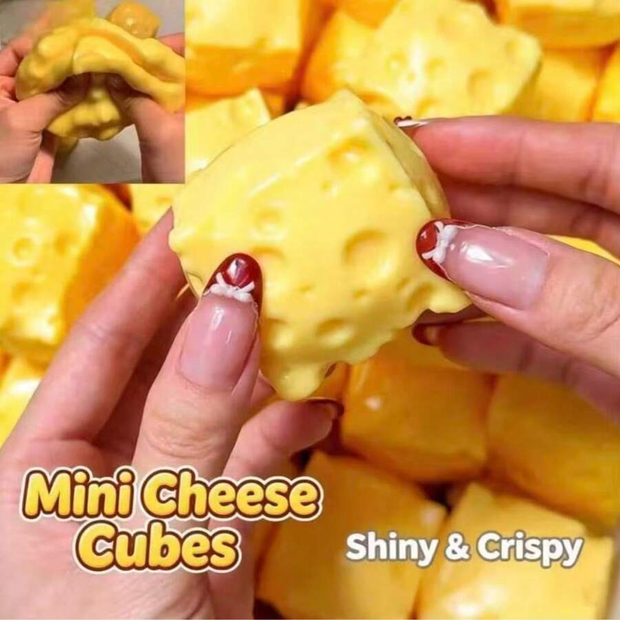 Mainan Squishy Kubus Keju Mini Renyah, Bola Pereda Stres Balok Bangunan Buatan Tangan, Mainan Karet Lembut Pereda Stres ASMR, Cocok Untuk Dewasa Dan Anak-Anak Untuk Meredakan Stres Dan Kecemasan - MultiWarna - View 1