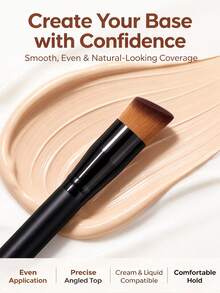 Foundation Brush,For Cream&Liquid Foundation,Seamless Flawless Finish,Professional Beauty Tool For Cream Complexion Makeup Application - Black - View 6