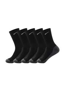 1/5/10/20 Pairs Black Style Men's Outdoor Casual Socks, Gray Line Pattern Daily Casual Socks - Multicolor - View 13
