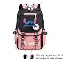 Disney Stitch Smart Storage Bag, Travel Durable Backpack, Stylish School Bag, Large Capacity Foldable Outdoors Daypack - Multicolor - View 7