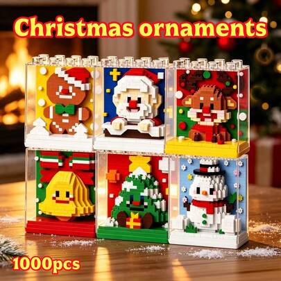 393 buah Dekorasi Balok Bangunan Bertema Natal, Dilengkapi dengan Penutup Debu Persegi. Pengisi Kaos Kaki Natal DIY, Hadiah Suasana Liburan Natal. Bahan ABS, Set Mainan Balok Bangunan, Termasuk: Santa Claus, Manusia Salju, Lonceng, Kue, Pohon Natal, Rusa Kutub. Hadiah Halloween, Natal, Pesta Karnaval, Tahun Baru, dan Ulang Tahun.