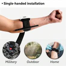1pc 65cm/75cm/95cm Outdoor Training Emergency Rotary Hook & Loop Strap Single-Hand Operation Plastic Buckle Fixed Bandage - Black - View 3