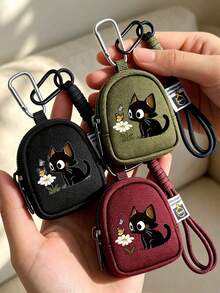 Small Wallet With A Drawstring And Cute Kitten Pattern, Lipstick Bag, Coin Purse, Zipper Credit Card Wallet, Fashionable High-End Wallet, Key Protection Storage Bag, Small Tool Bag, Women's Fashionable Card Bag, Travel And Daily Use, - Multicolor - View 6
