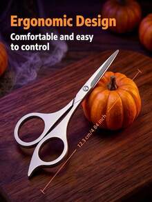 JSS. Professional Stainless Steel Eyebrow Scissors, Precision Beauty Small Scissors, Perfect Halloween Holiday Gift & Daily Present For Women, Multi-Purpose Facial Grooming Tool - Silver - View 5