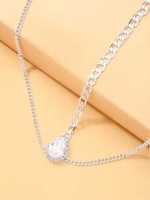 STONEFANS 1pc Autumn New Gothic Water Drop Hair Chain, European And American Fashion Street Style Rhinestone Headpiece For Women - Geometry - View 7