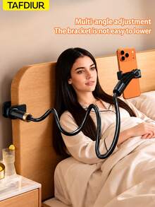 TAFDIUR 1pc ABS Material + Aluminum Alloy Max 75cm Flexible Adjustable Clip-On Slouchy Phone Holder, Suitable For Living Room/Office/Bedroom And Other Scenes, Aluminum Alloy Easier To Bend And Adjust, Clip-On Installation Convenient And Fast, Multi-Point Rotation Adjustment, Stable And Not Easily Shaking - Multicolor - View 1