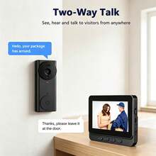 Video Doorbell With Monitor, Wireless Doorbell Camera (No Wifi Required), 2.4 Ghz Module Connection, No App Or Subscription Fees, Two-Way Audio, Night Vision, For Home - View 7