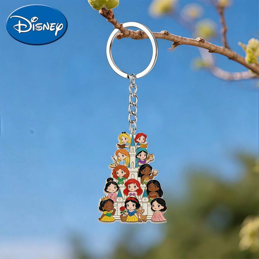 Disney Creative Snow White Sisters Cute Cartoon Keychain, Suitable For Bags, Keys And Car Keys, Travel Accessory Gift, Cute Floral Keychain Design, Smooth Surface, Keychain, Decorative Keychain, Cartoon Keychain, Christmas Gift, Fan Gift, 2D Flat Gift, Holiday Gift, Home Decor, Christmas Gift, Halloween Gift, Fan Gift - Multicolor - View 1