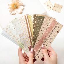 45pcs, Sticker Book, Floral Pattern Series Planner Material DIY Stickers, Vintage Floral Element Sticker Book, Exquisite Pattern Planner Material Stickers, Decorative Planner Scrapbook Aesthetic Sketchbook Creative Handmade DIY Collage Card Material, Office And School Supplies - one-size - View 6