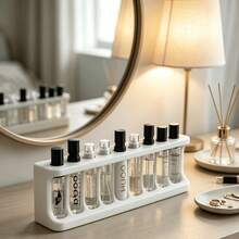 Portable Perfume Sample Bottle Display Rack, 9-Hole (1.2cm Diameter) Travel Spray Bottle Storage Box, Minimalist Essential Oil Test Tube Storage Stand, Suitable For Vanity Bathroom Countertop Decoration - Multicolor - View 10