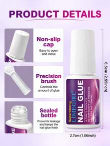 LIMEGIRL Super Strong Nail Glue For Press On Nails, 3PCS 8ml Fast Drying Nail Tip Glue, Waterproof & Long Lasting Adhesive For Fake Nails - 3PCS Nail Glue Set - View 9