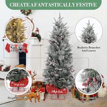 Árbol Navideño Artificial de 3 pies y 4,5 pies con Luces LED Cálidas, 8 Modos de Iluminación y Base Tipo Trineo - color cálido - Ver 3