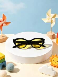 1PC Kids 3-8Y Cat-Eye Frame Fashion Glasses, Lightweight Minimalist Versatile Street Style, Outdoor Photo Outfit, With Glasses Box - Multicolor - View 6