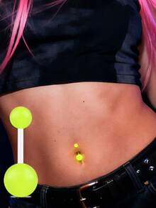 5Pcs Glow-In-The-Dark Belly Button Ring-Pink White Blue Emits A Firefly-Like Glow In The Dark For Back To School Halloween Gift Daily Party Wear - Multicolor - View 8