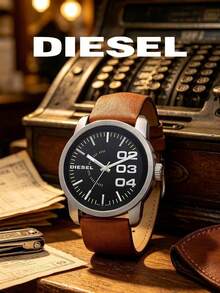 Diesel DZ1513 Men's Gift Quartz Watch, Vintage Large Number Dial Design, Casual Retro Style Men's Wristwatch - one-size - View 1