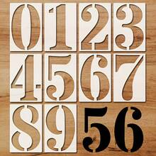 10pcs Number Stencil Set 0-9, 5.5x8.2 Inch Reusable Large Number Stencils For Door Signs, Parking Lot Markings And DIY Painting - 10 Pieces - View 1
