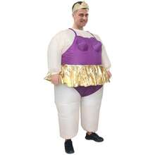 Halloween Christmas Party Purple Ballet Inflatable Costume, Unisex Inflatable Costume, Holiday Personalized Outfit Inflatable Costume, Blower Included, Battery Not Included - Purple - View 5
