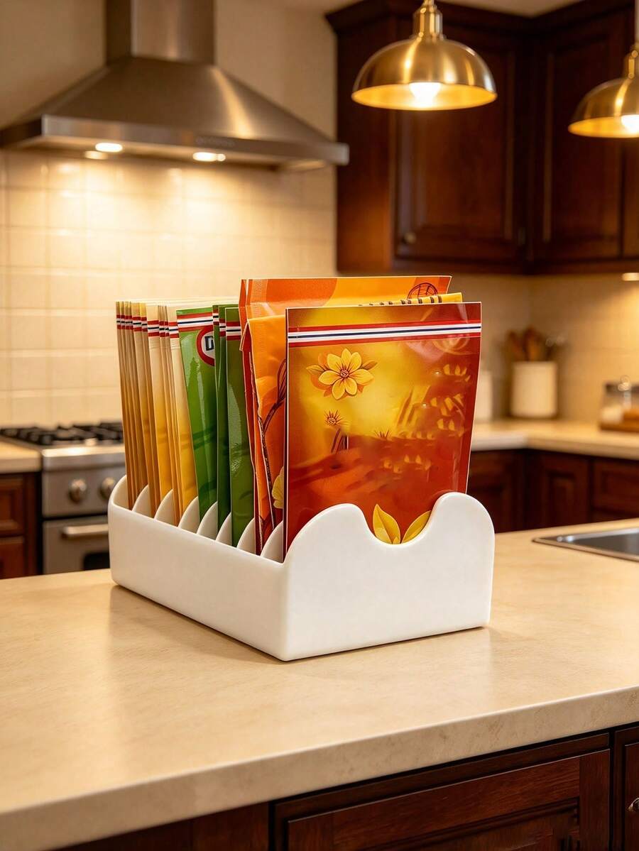 1pc Baking Spice Organizer Box, 8-Compartment Kitchen Storage Box, Divided Seasoning Rack, Seasoning Storage Box, Cooking Organizer Box Storage Rack, Organizer Box Storage Bin With Multiple Compartments, Convenient For Orderly Storage Of Seasoning Packets, Packaging Bags, Tea Bags And Dry Goods, Suitable For Kitchen Countertop, Cabinet, Desktop Storage, Shelf, Kitchen Organizer, Spice Origin, Food Pantry Storage Rack, Coffee Bar