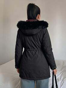 Women Winter Coats - Black - View 6
