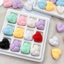 Acrylic Solid Color Ab Color Plated Woven Love Diy Bag Hanging Key Chain Mobile Phone Chain Beads Straight Hole Fried Dough Twists Heart - Multicolor - View 9