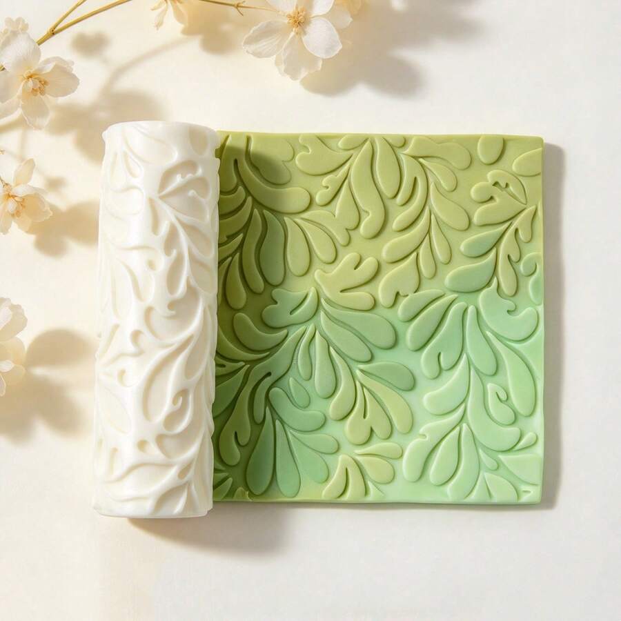 1PC Leaves Pattern Embossing Polymer Clay Texture Roller Plants Embossing Tool Suitable For Ceramics Pottery Sculpture Jewelry Making And Art Design Handicraft Products, Pottery Embossing, Decorative Patterns, Tree Leaves Sculpture Tools