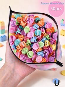 50pcs Girls Kids Colorful Floral Bow Rabbit Ear Butterfly Hair Clips, Rainbow Y2K Small Hair Clips, Daily Use Hair Accessories - Multicolor - View 19