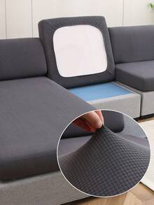 1pc Solid Color High Elasticity Removable Machine Washable Autumn/Winter Sofa Seat Cushion Cover, Suitable For Living Room Polyester Sofa Seat Cushion Cover Backrest Cover - Coffee Brown - View 1