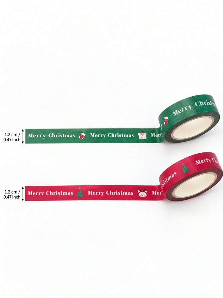 2pcs/Set Christmas Food Packaging Stickers Labels, 2 Styles Merry Christmas Sealing Tape, Suitable For Cookie Jars, Snack Bags, Gift Boxes, Holiday Parties - Multicolor - View 9