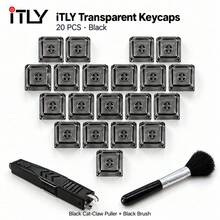 Transparent Keycap 20Pcs Mixed Color 8 Colors XDA Profile Through Cross Stem With Grab Hook Style Switch Puller And Black Brush For Mechanical Keyboard DIY Build RGB Backlight - View 16