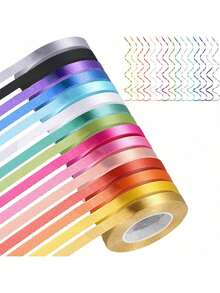 15 Rolls/5 Rolls/1 Roll (1 Roll: 10m Long, 5mm Wide) Metallic Color Balloon String Roll, Multi-Color Packaging Ribbon, Satin Ribbon (2.5cm) (4cm) Balloon Ribbon, Suitable For Handmade Bows, Gift Wrapping, Floral Arrangements, Weddings, Valentine's Day, Christmas - Multicolor - View 5