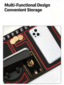 PAKRYS Multifunctional Car Anti-Slip Mat, Car Phone Holder, Non-Slip Adhesive Dashboard Phone Holder, Silicone Dashboard Car Mat - Multiple Styles - View 4