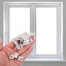 5/10 bungkus Kunci Pin Pintu Stainless Steel Tahan Lama, Baut Geser Pengaman Logam untuk Pintu Kayu, Batang Pin Anti-Pencurian untuk Keamanan Rumah - perak - View 3