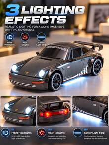 High-Speed Remote Control Racing Car, Electric Drift Car, Rechargeable Off-Road Racing Car Toy, Fast Stunt Car Model, With Replacement Tires And Accessories, Suitable For Boys Children, Remote Control Car, Boys Gift, Christmas, RC Drift Car - Multicolor - View 9