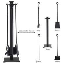 Lifezeal 5 Pieces Fireplace Tools Set Iron Fire Place Tool Set Stand Hearth Accessories - Black - View 8