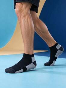 1/6/10/20 Pairs Black White Grey Block Color, All Season Short Mid-Calf Style, Men's Multi-Occasion Sports Casual Short Mid-Calf Socks - Multicolor - View 7
