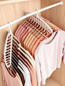 11-Hole Space-Saving Clothes Hanger, Multi-Functional Foldable Rotating Hanger With 360° Swivel Hook, Anti-Slip Plastic Clothing Storage Rack, Suitable For Shirts, Pants And Dresses, Ideal For Home, Bedroom, Apartment And Dorm Storage - Multicolor - View 7