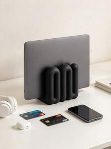 3D Printed Wavy Laptop Stand & Desktop Organizer, Dual Function Computer Support And Desk Storage. Unique Wavy Pattern With Artistic Design, 3D Printed With Fine Craftsmanship. Elevates Laptop To Optimize Viewing Angle, Assists Heat Dissipation, Frees Up Desk Space, Can Store Various Small Stationery. Compatible With Most Laptops, Suitable For Home, Office And Study, Practical Desktop Decor & Storage All-In-One Stand. - Multicolor - View 7