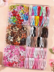 100/50/20/1pc Girls Multi-Color Bangs Clips BB Clips Bow Hair Clips Hair Accessories, Suitable For Teenage Girls, High Elasticity Durable Non-Damaging Hair Bands, Sweet Versatile Small Rubber Bands, Daily Use - Multicolor - View 1