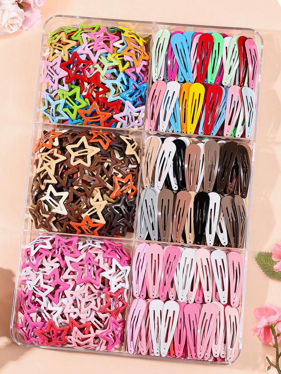 100/50/20/1pc Girls Multi-Color Bangs Clips BB Clips Bow Hair Clips Hair Accessories, Suitable For Teenage Girls, High Elasticity Durable Non-Damaging Hair Bands, Sweet Versatile Small Rubber Bands, Daily Use - Multicolor - View 1